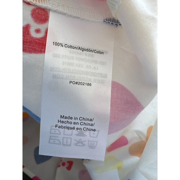 ModCloth x Hello Kitty Supercute Love Button-Up Top White Hearts Womens M NWT - Picture 4 of 5